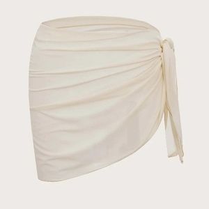 NWOT Tan Solid Knot Tie Cover Up Skirt